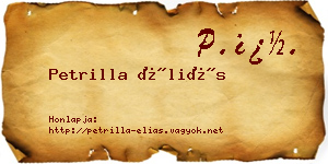 Petrilla Éliás névjegykártya